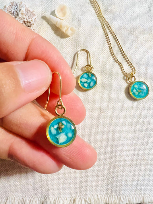 Blue Sandy Beach earrings