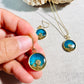 Blue Wave Beach with the Spiral, earrings