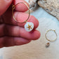 Tiny shell earrings with painting, little starfish