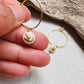 Tiny shell earrings with painting, little crocodile