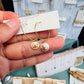 Tiny shell earrings with painting, little crocodile