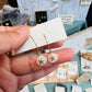 Tiny shell earrings with painting, little starfish