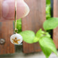 Tiny shell earrings with painting, little fish