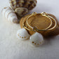 Tiny shell earrings with painting, little dots
