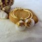 Tiny shell earrings with painting, little coral