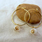 Tiny shell earrings with painting, little swirl