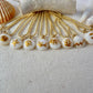 Tiny shell necklace with painting, little algae