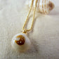 Tiny shell necklace with painting, little moon