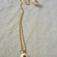 Tiny shell necklace with painting, little moon