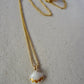 Tiny shell necklace with painting, little zig zag