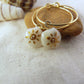Tiny shell earrings with painting, little sun