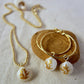 Tiny shell earrings with painting, little dots