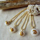 Tiny shell necklace with painting, little algae