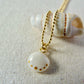Tiny shell necklace with painting, little dots