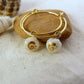 Tiny shell earrings with painting, little swirl