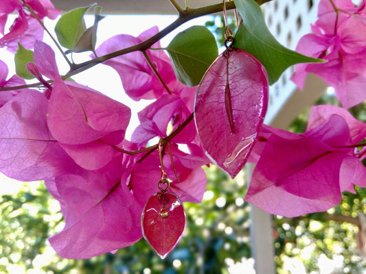 Bougainvillea earrings, pink