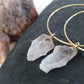 Natural crystal hoop earrings