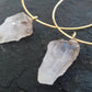 Natural crystal hoop earrings