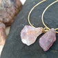Natural Amethyst hoop earrings