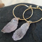 Natural Amethyst hoop earrings