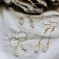 Natural crystal hoop earrings