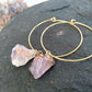 Natural Amethyst hoop earrings