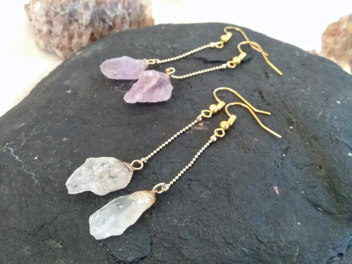 Darwin Amethyst / Crystal earrings