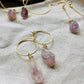 Natural Amethyst hoop earrings
