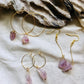 Natural Amethyst hoop earrings