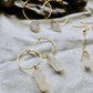 Natural crystal hoop earrings