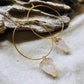 Natural crystal hoop earrings
