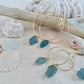 Sea Glass hoop earrings (Blue)