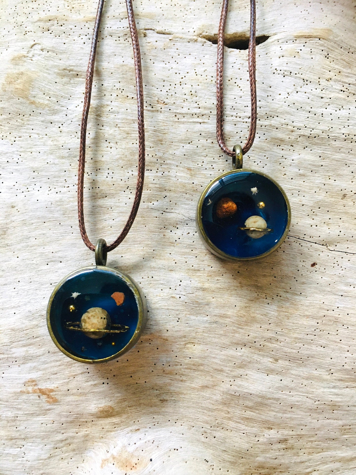 Luna Planet Pendant with Sand Stone